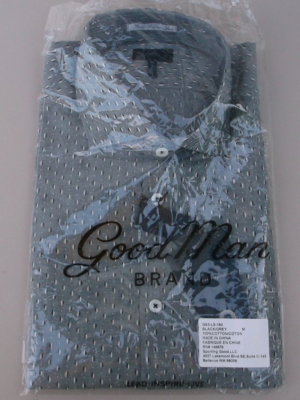 NWT Good Man Brand Men’s Medium Button Down – Stylist Grey Patterned